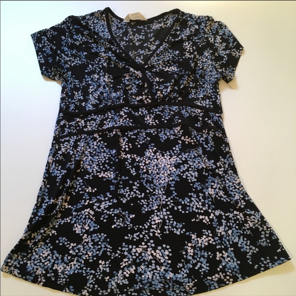 Three Seasons Maternity short sleeve blue blouse